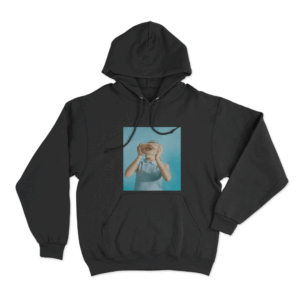 Pommelien Thijs Glass Eye Portrait Unisex Hoodie Black