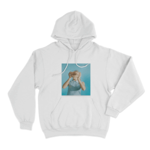 Pommelien Thijs Glass Eye Portrait Unisex Hoodie White